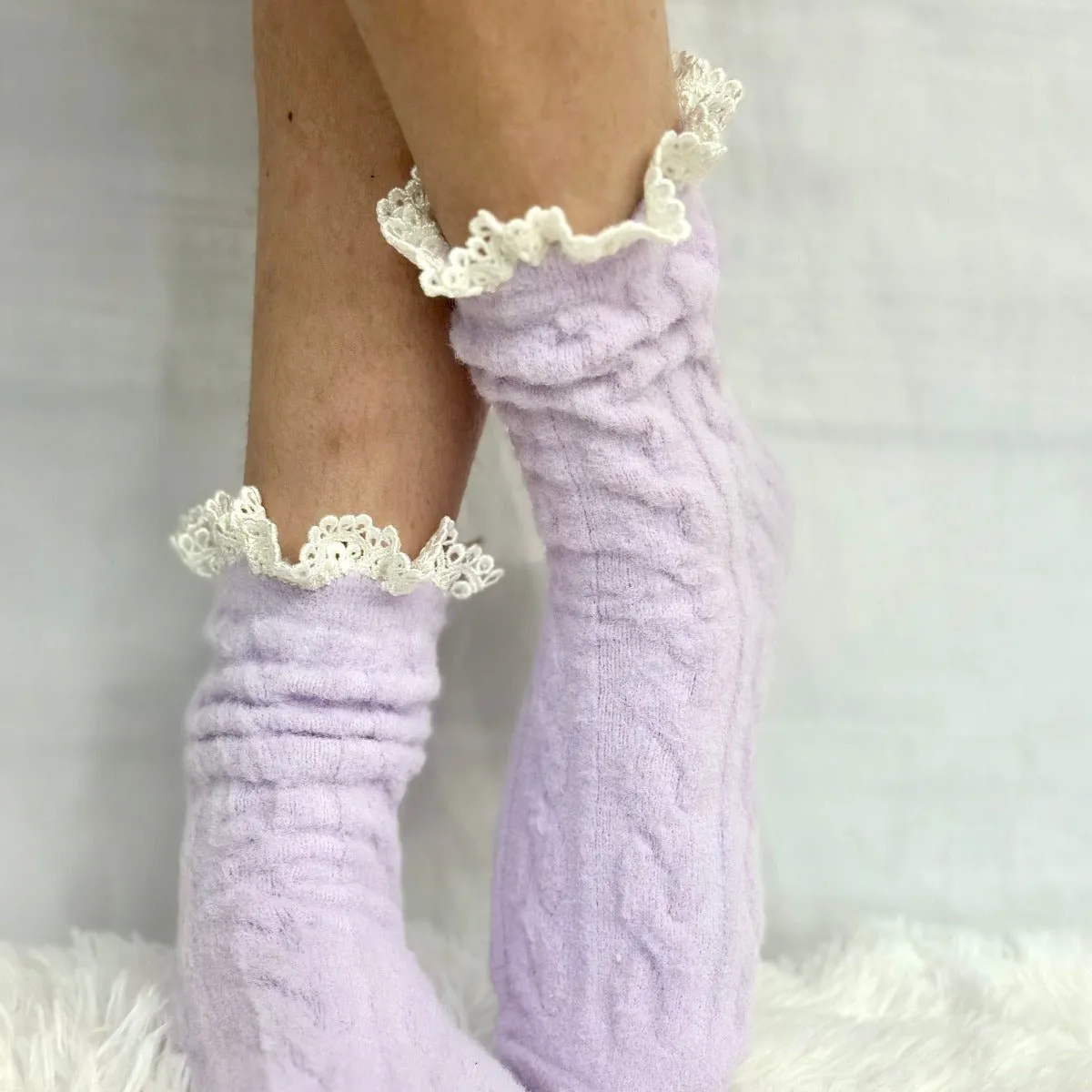 HEAVENLY ultra soft lace sock - lavender