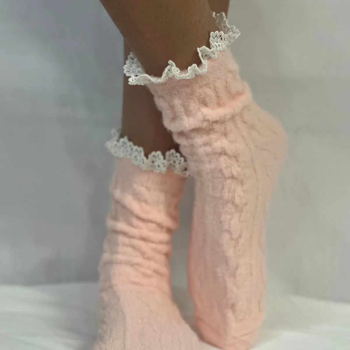 HEAVENLY ultra soft lace sock - pink