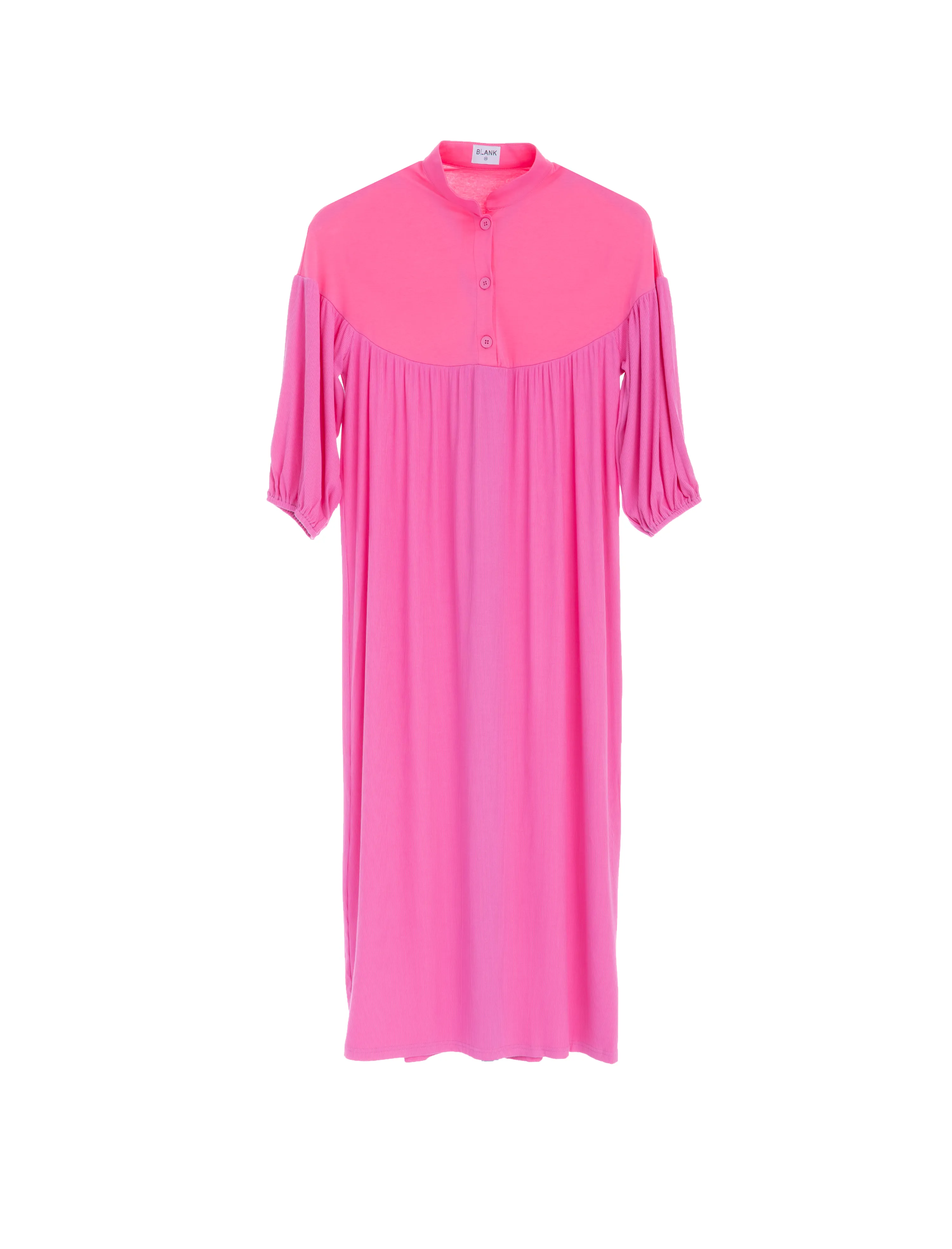 Hot Pink Duo Henley Maxi