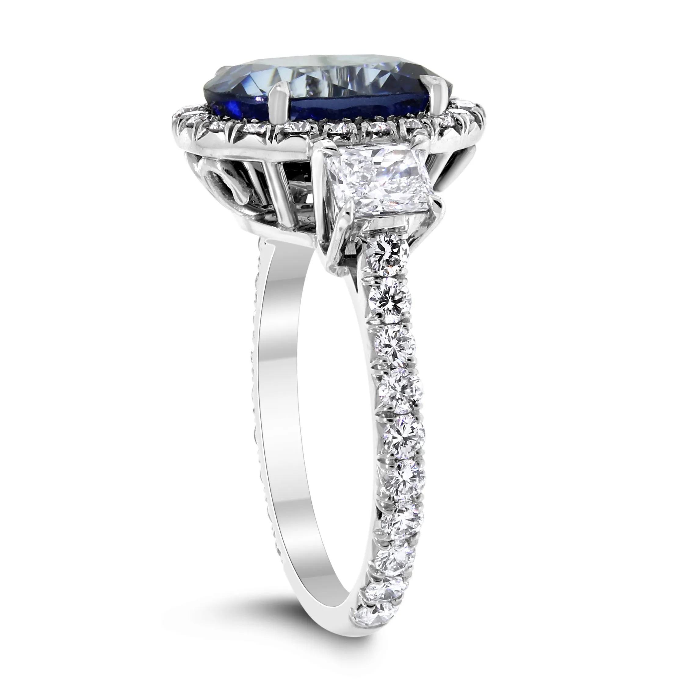 Ice Princess Diamond & Sapphire Ring (7.67 ct Sapphire & Diamonds) in White Gold