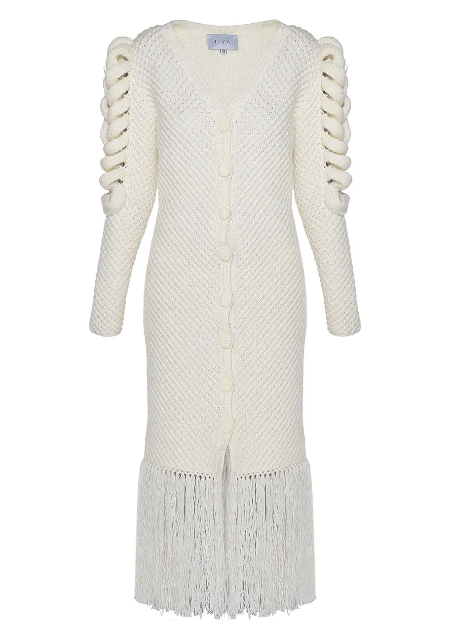 IVORY FRINGE DRESS