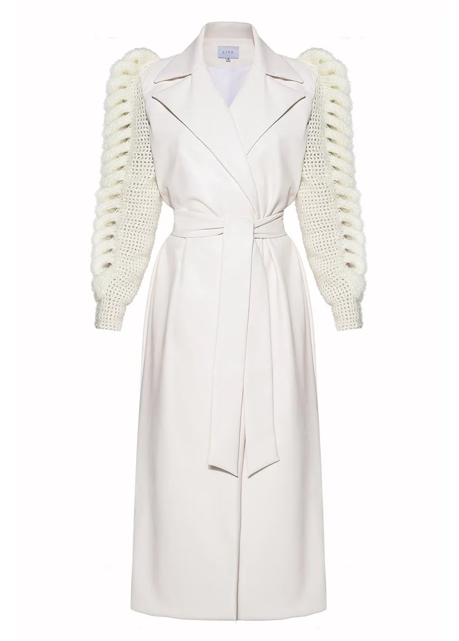 IVORY STATEMENT SLEEVES TRENCH