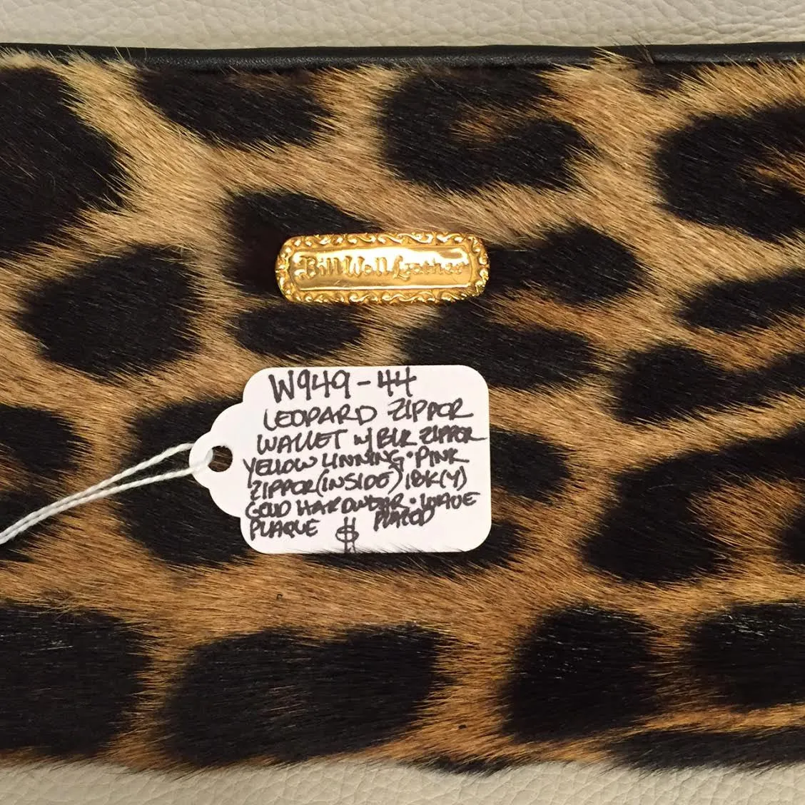 Large Zipper Wallet in Vintage Leopard Fur 50  years old