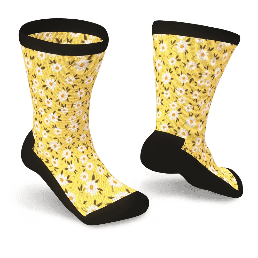 Lazy Daisies Non-Binding Diabetic Socks