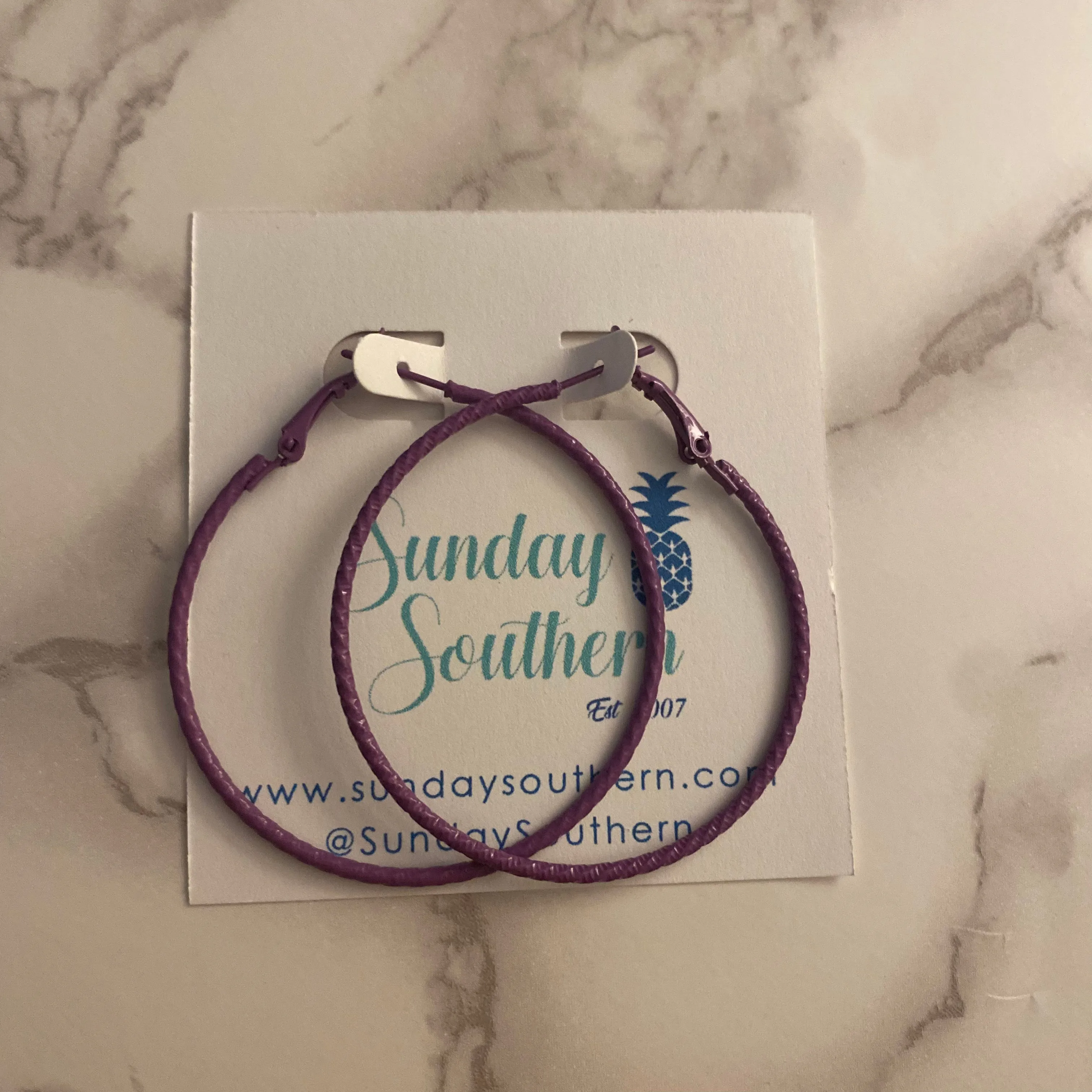 Madison Purple Hoop Earrings