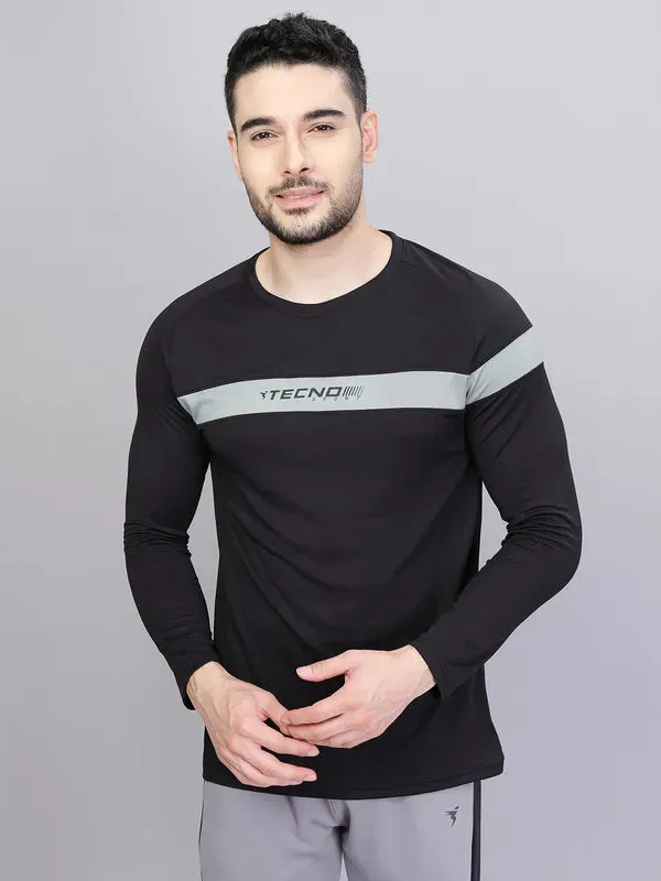 Men Colorblock Slim Fit Crew Neck T-shirt with TECHNO COOL 