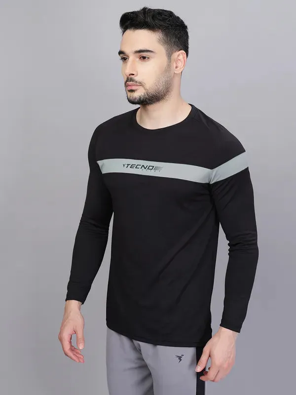 Men Colorblock Slim Fit Crew Neck T-shirt with TECHNO COOL 