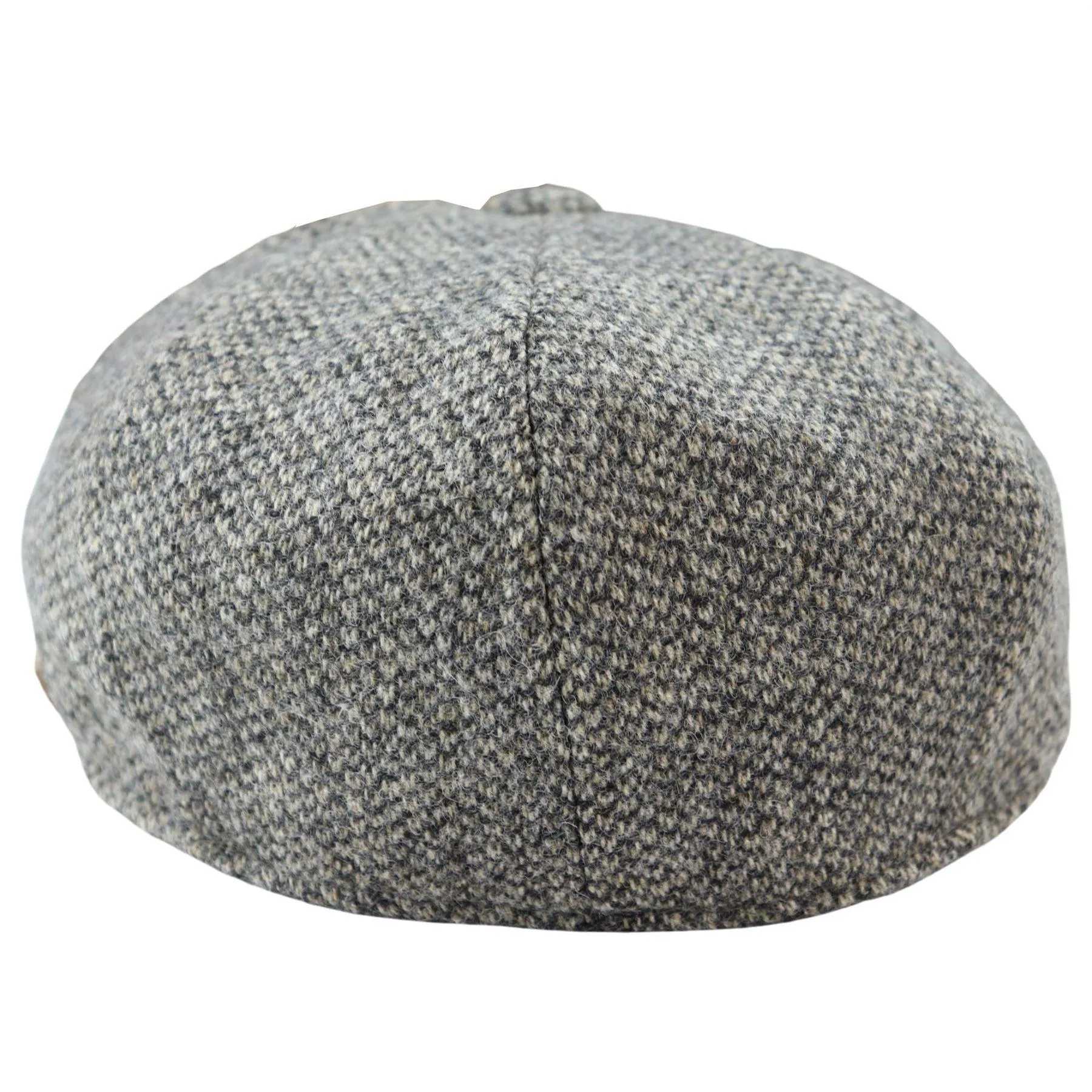 Mens 8 Panel Baker Boy Cap Shelby Hat Wool VIntage Tweed Classic Light Grey Razor