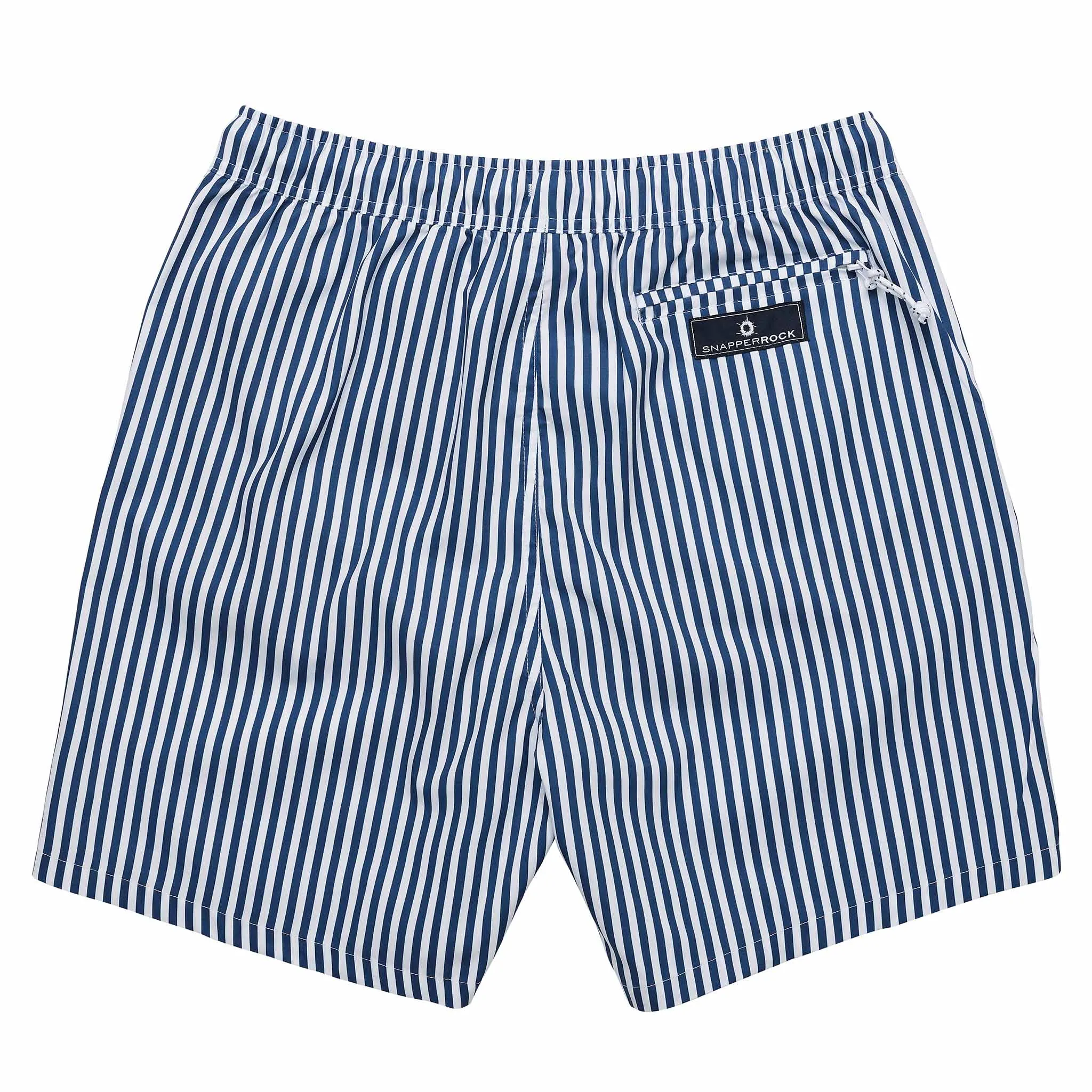 Mens Denim Stripe Comfort Lined Swim Short