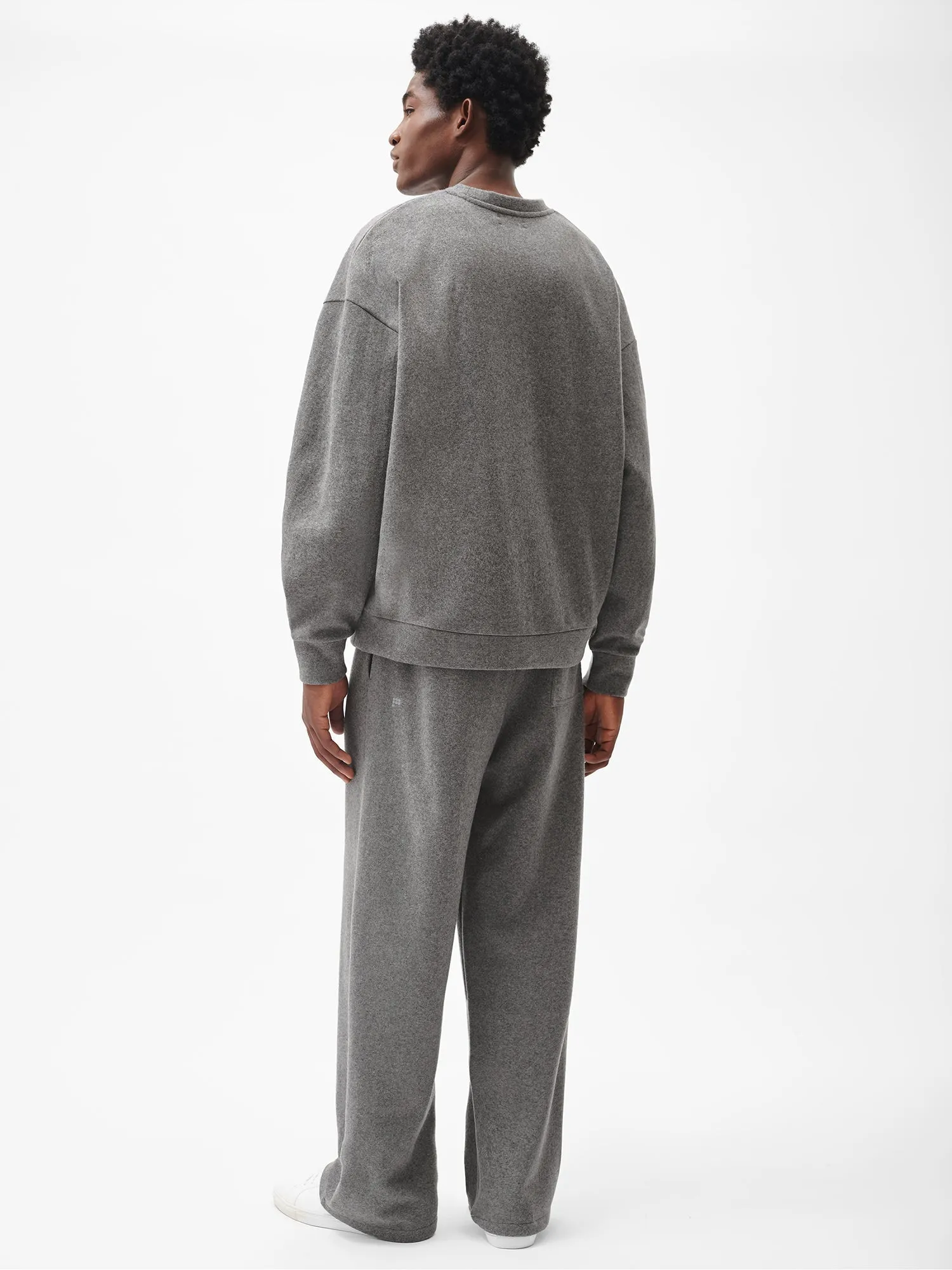 Mens Recycled Wool Jersey Wide-Leg Track Pants—volcanic grey