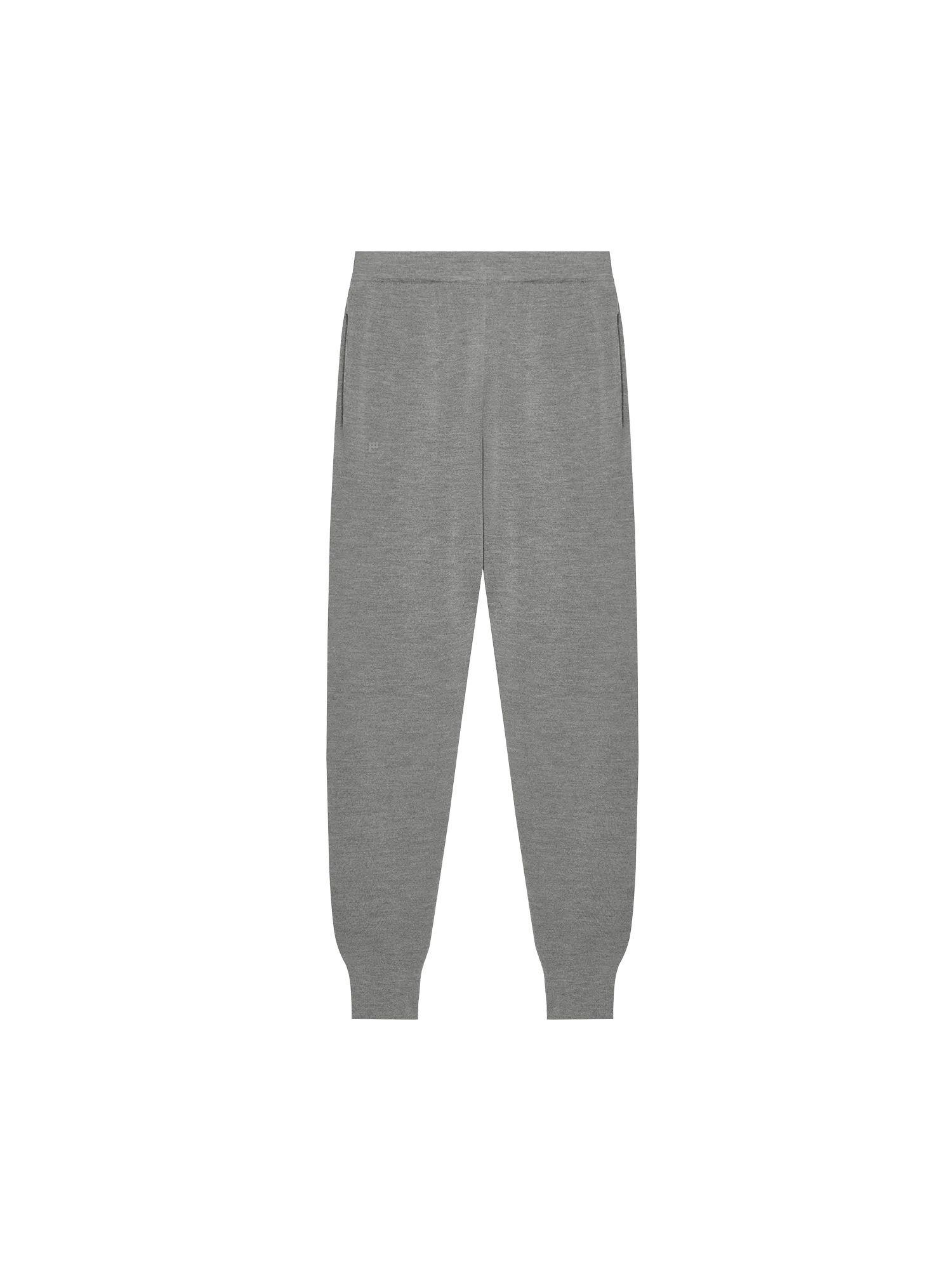 Mens Regenerative Merino Wool Track Pants—grey marl