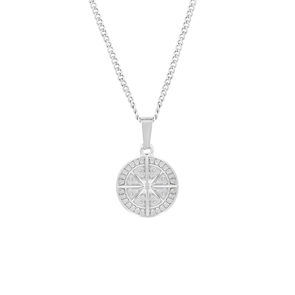 Mini Compass Pendant - Silver