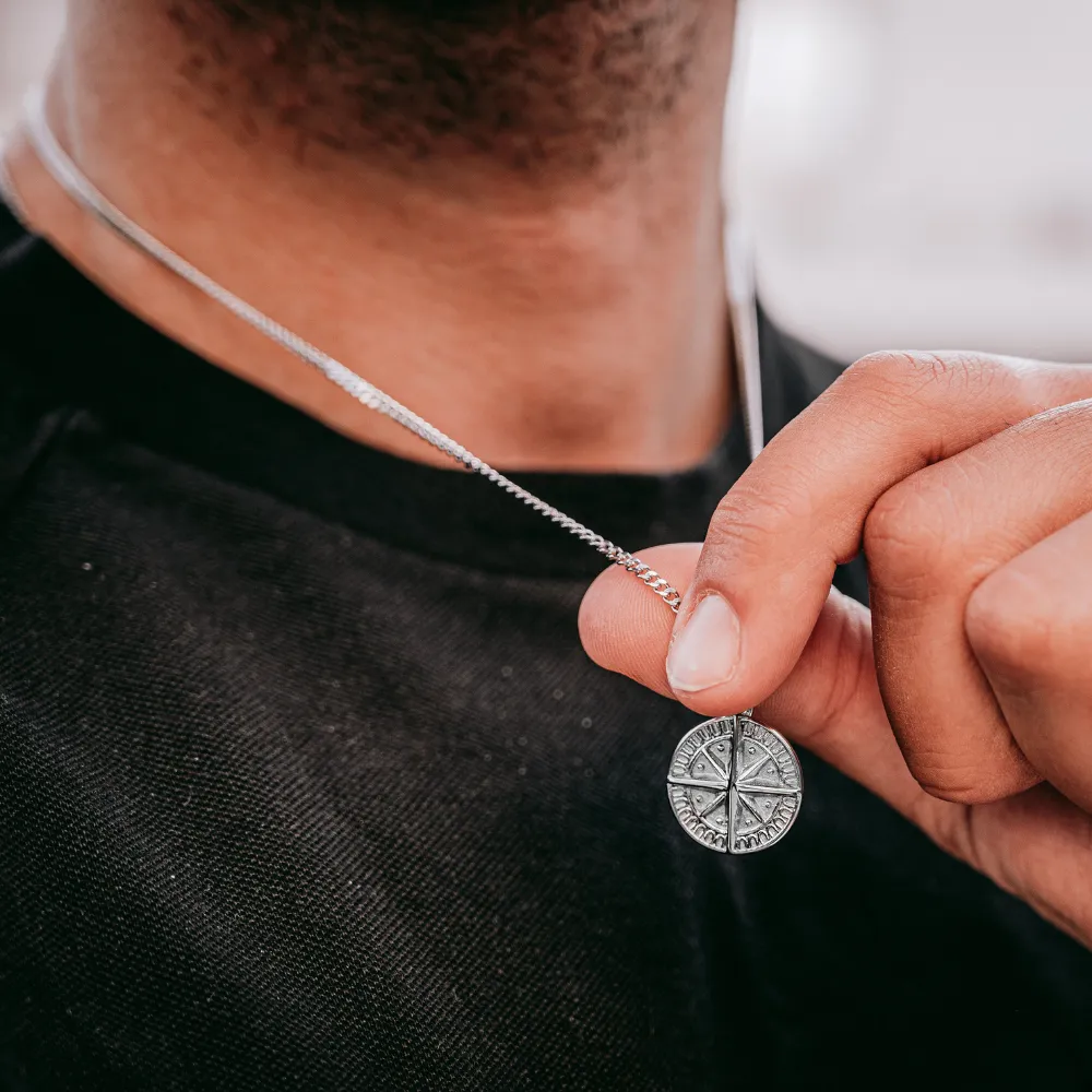 Mini Compass Pendant - Silver