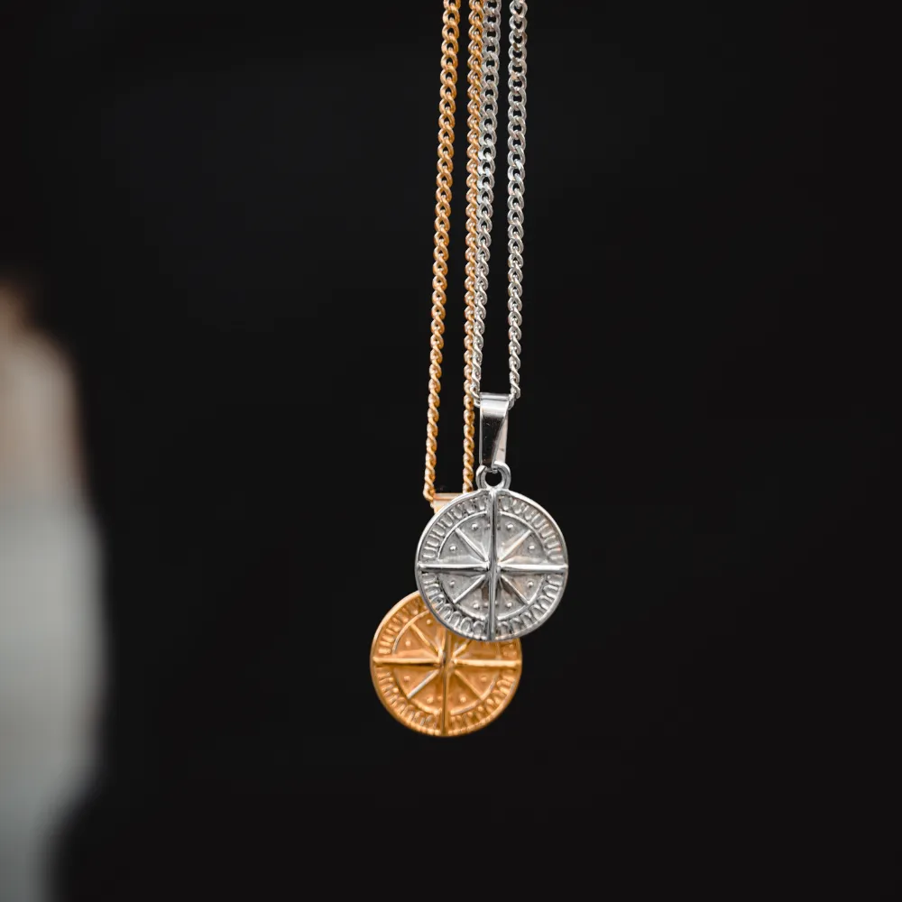 Mini Compass Pendant - Silver