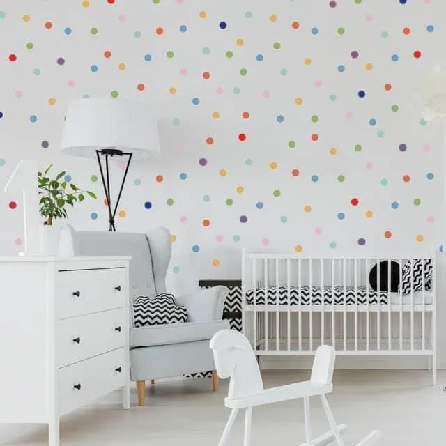 Mini Rainbow Confetti Dots Wall Decals