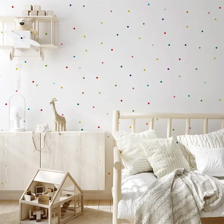 Mini Rainbow Confetti Dots Wall Decals