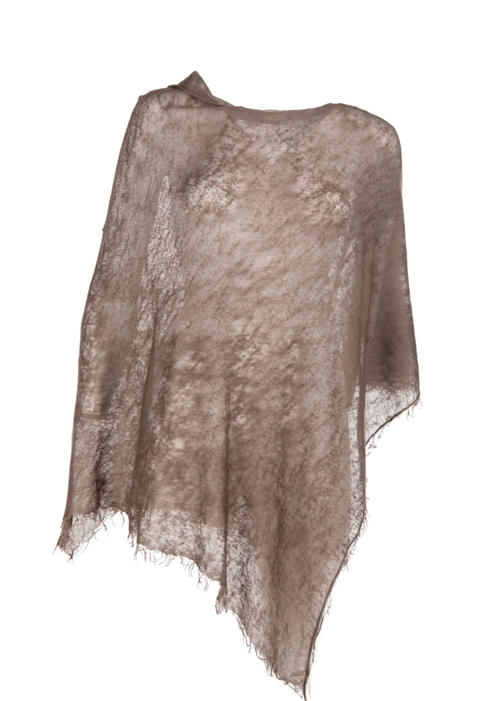 Mirror in the Sky Semi Felted Square Poncho Cashmere