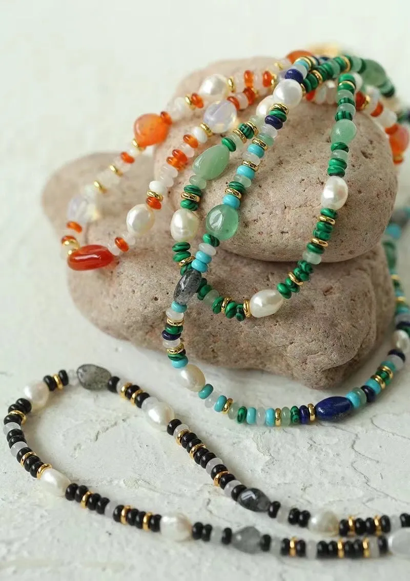 Multicolor Onyx Beads Necklace