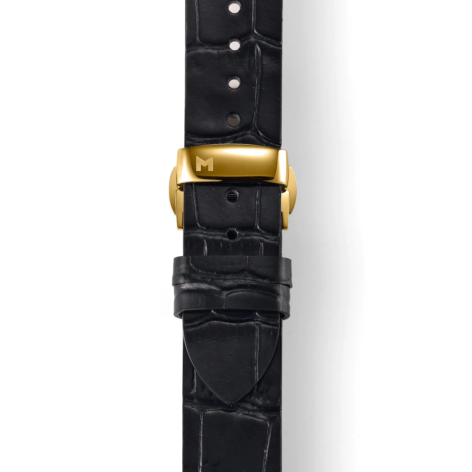 MYKU Croco Grain Premium Leather Strap with Butterfly Clasp