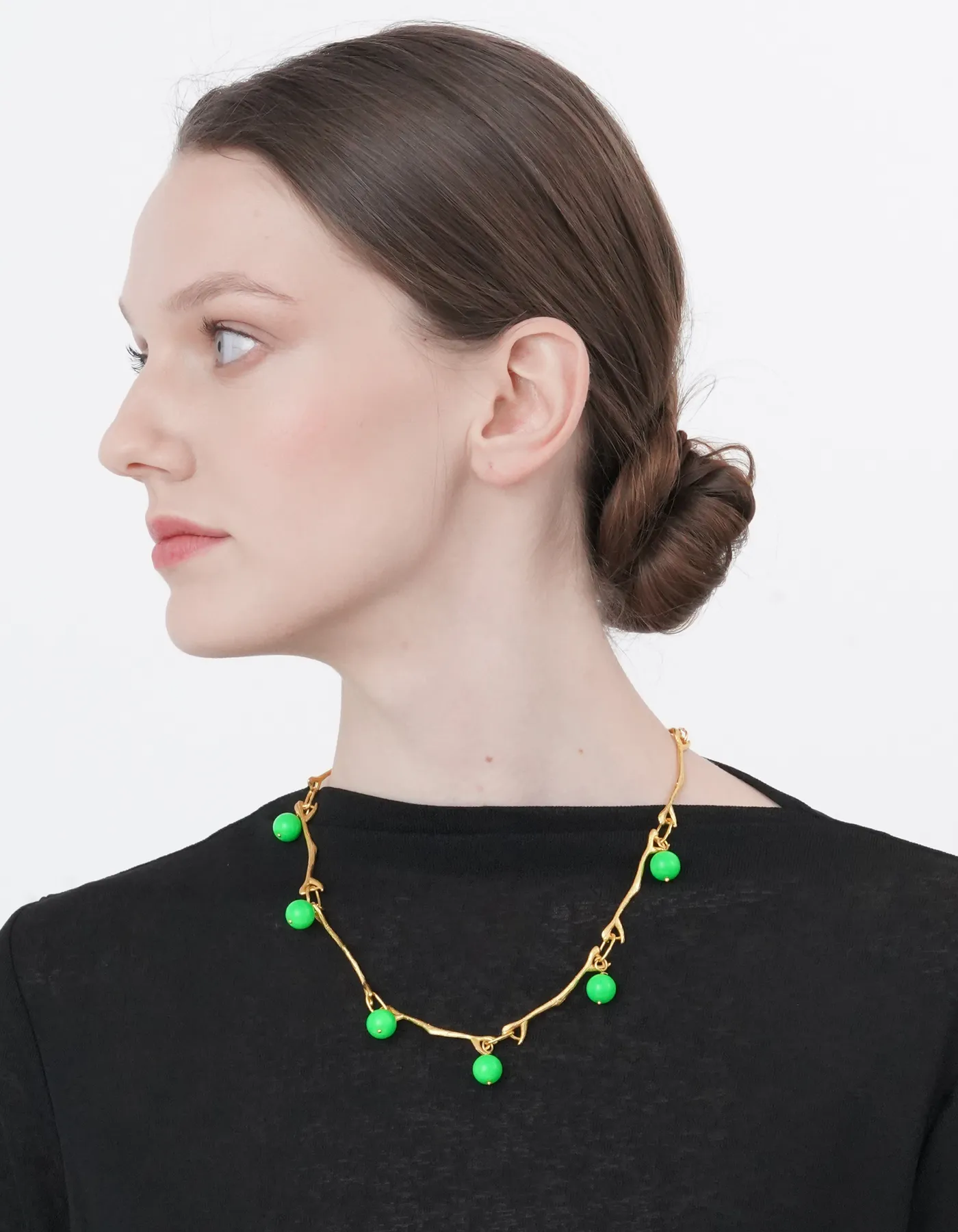 Neon Green Gold Necklace