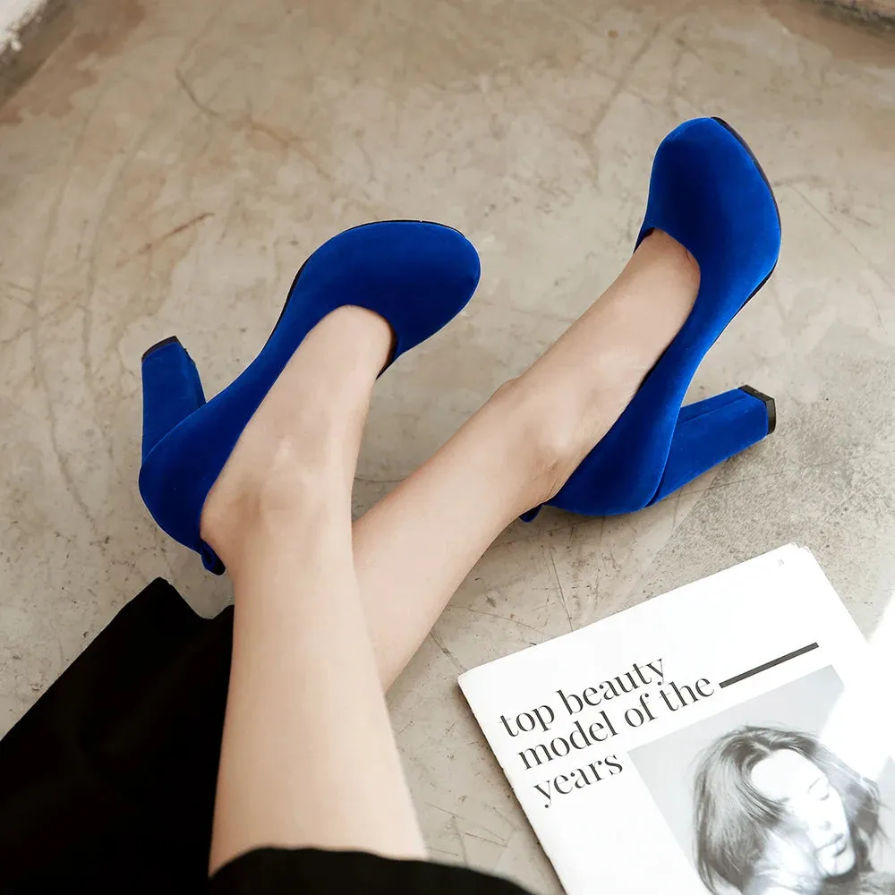 New Women Bling High Heels Female Velvet Shoes Platform Bottom Pumps Ladies Evening Dress Wedding Party Shoes Big Size 43 44