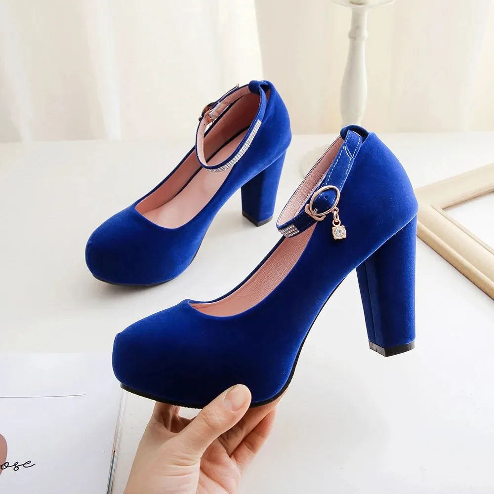 New Women Bling High Heels Female Velvet Shoes Platform Bottom Pumps Ladies Evening Dress Wedding Party Shoes Big Size 43 44