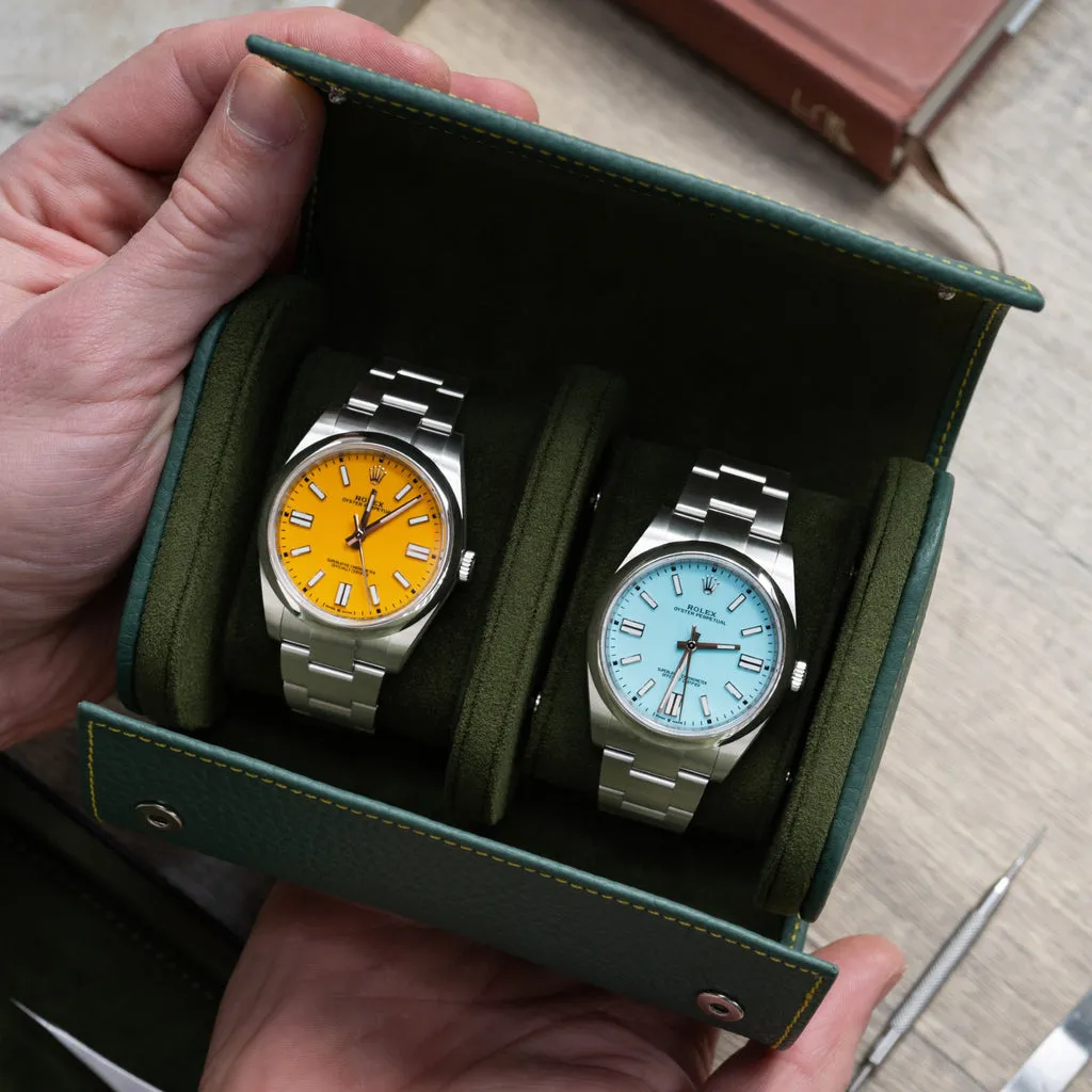 Olive Watch Roll – Two Watches