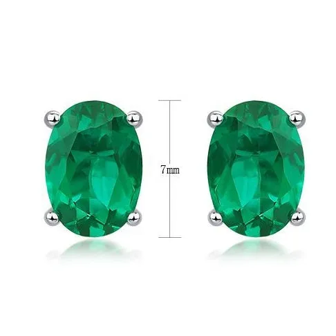 Oval Emerald Stud Earrings