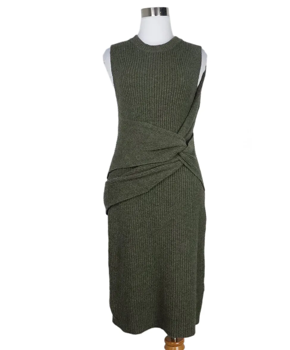 Phillip Lim Olive Green Wool Dress sz 2