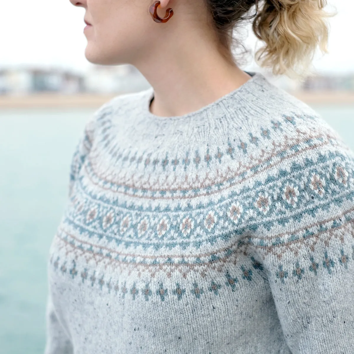 Pure wool fair isle jumper in grey