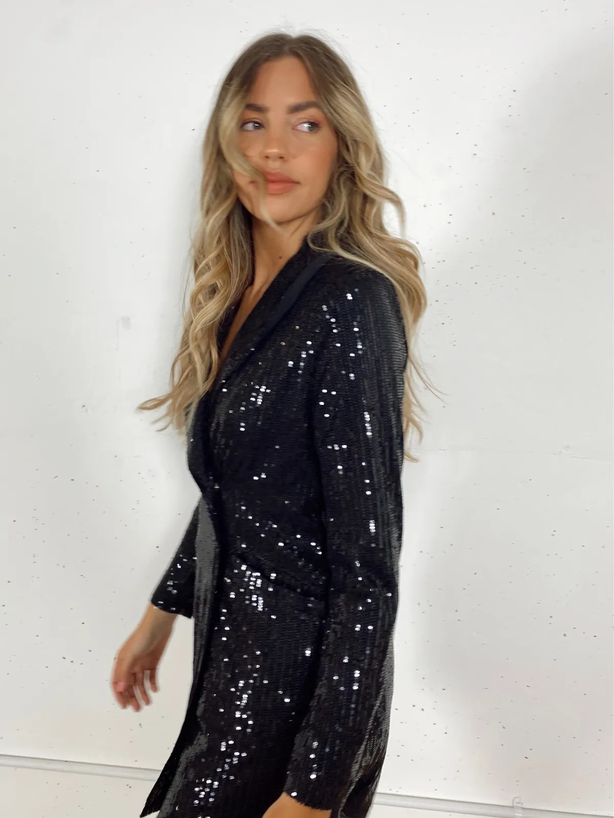 Rachel Black Sequin Blazer Dress