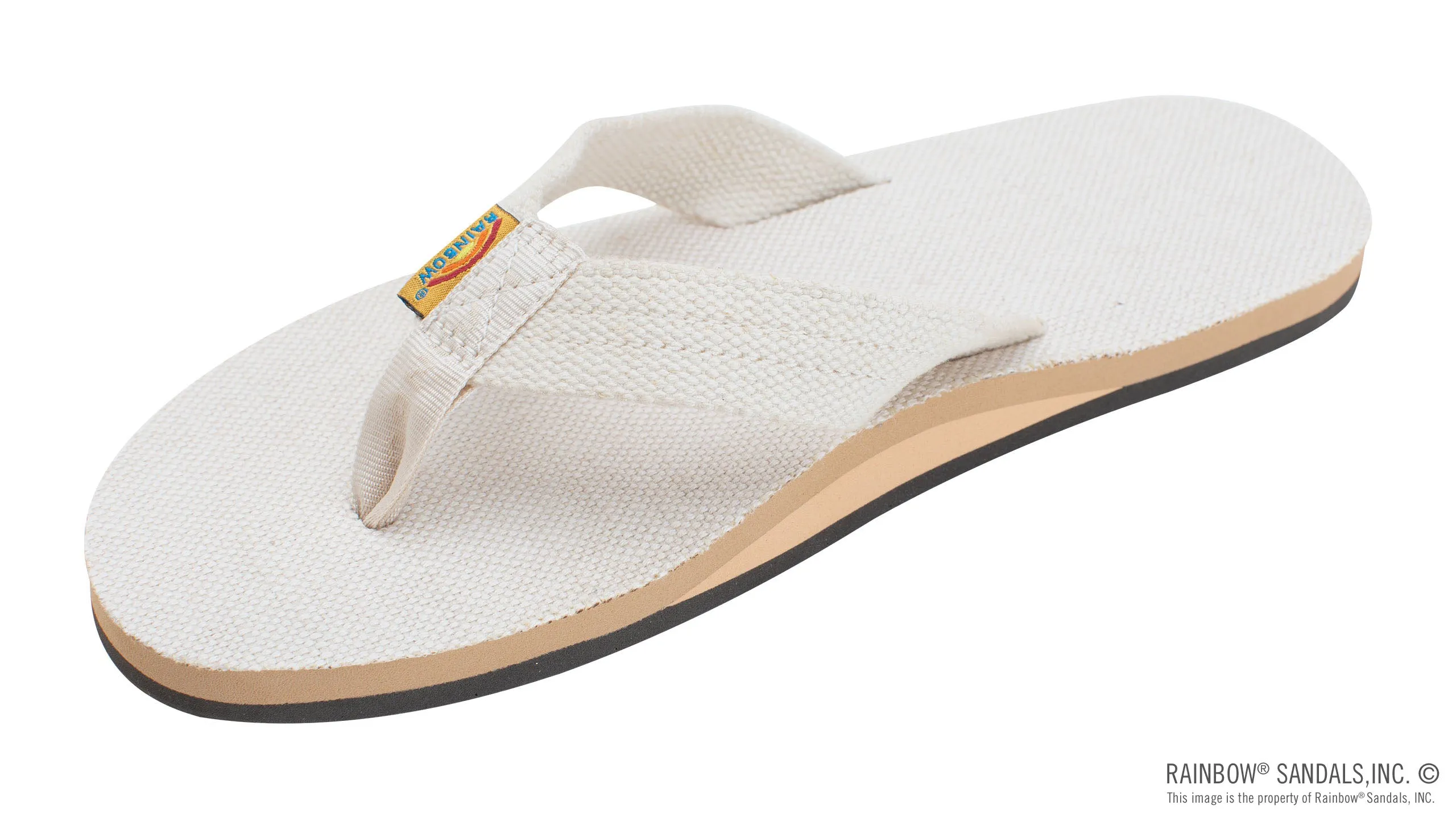 Rainbow Sandals Men's - Single Layer Hemp - 1" Strap - Natural