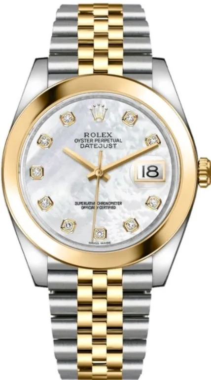 Rolex Datejust 41/ Two-Tone Yellow Gold & Steel/ Mother of Pearl Diamond Dial/ Smooth Bezel/ Jubilee Bracelet (Ref# 126303)