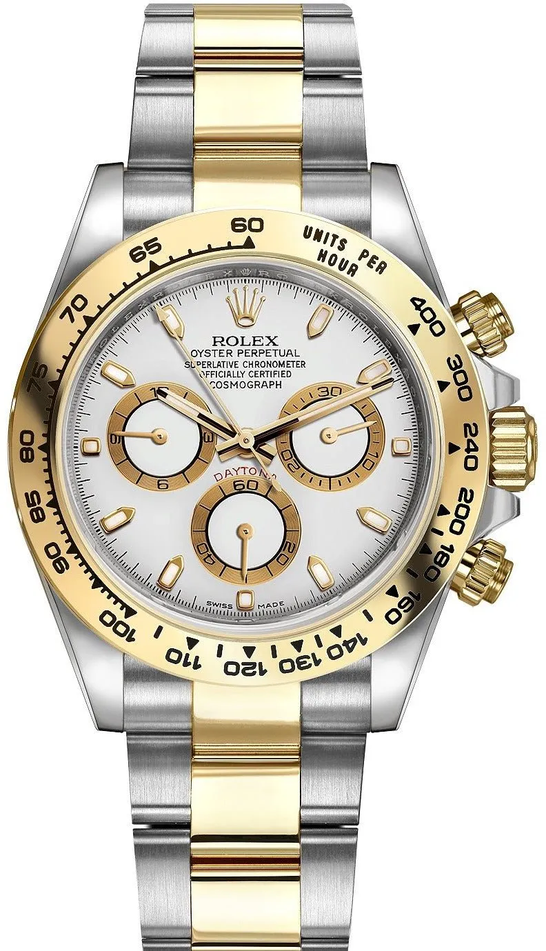 Rolex Daytona 40mm Yellow Rolesor Cosmograph White Index Dial (Ref #116503)