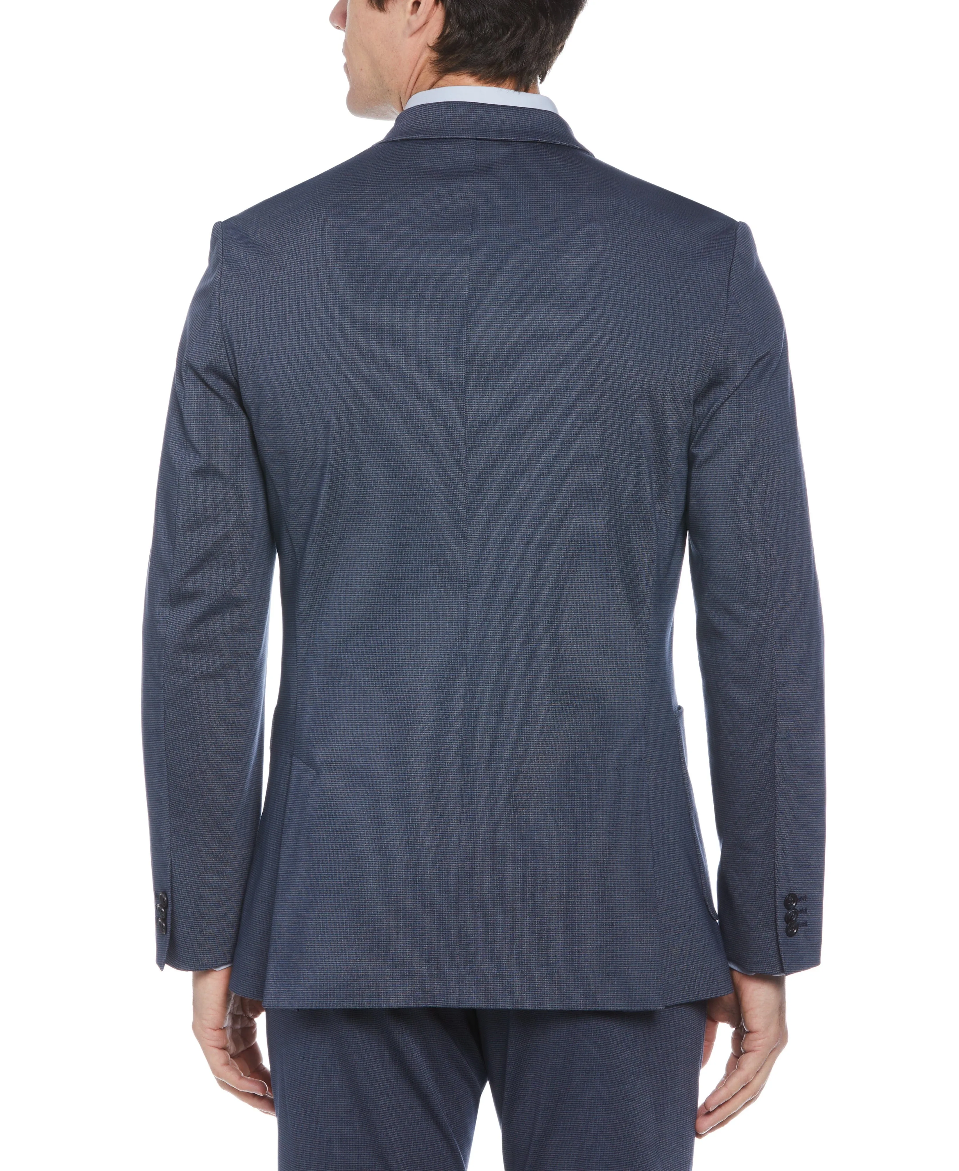 Slim Fit Microgrid Knit Medium Navy Suit