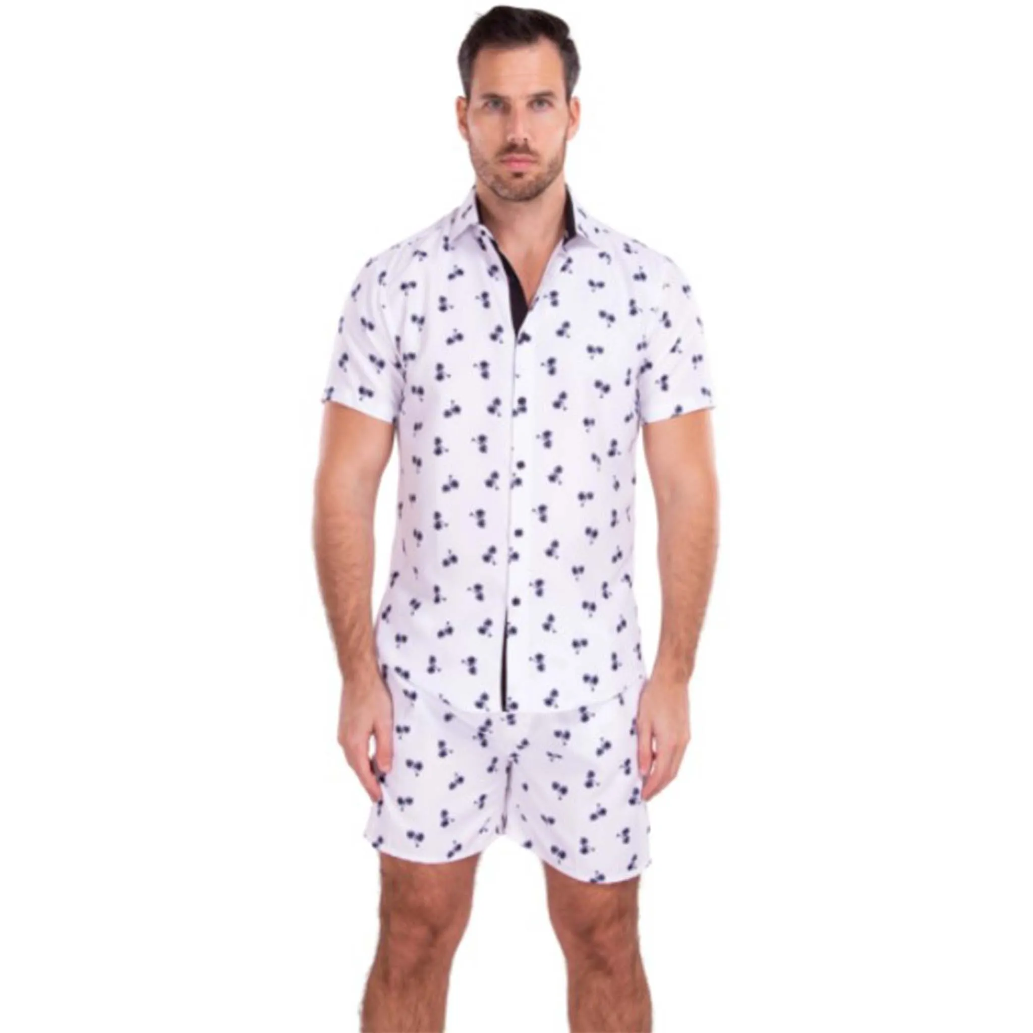 Stay Cool and Trendy with the White Tropical Print Short Set at DNK Mobile