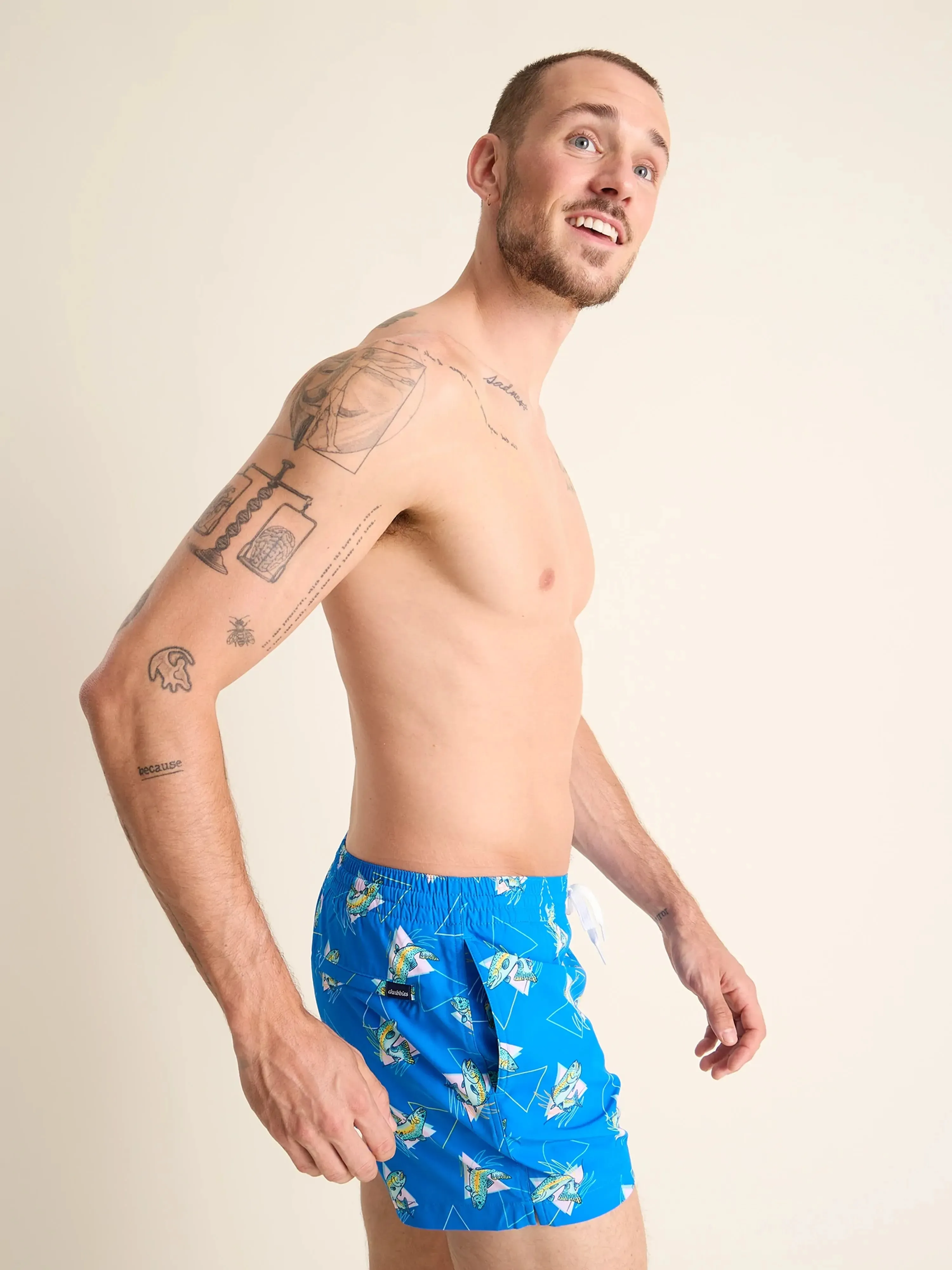 The Flying Fishes 4" (Classic Lined Swim Trunk)