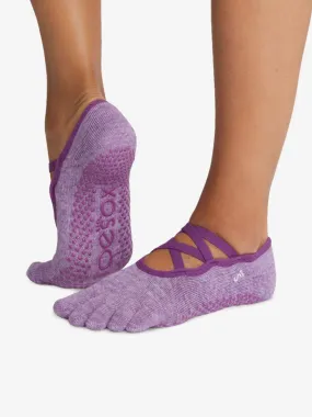 ToeSox Full Toe Elle Grip Socks - Violet Melange