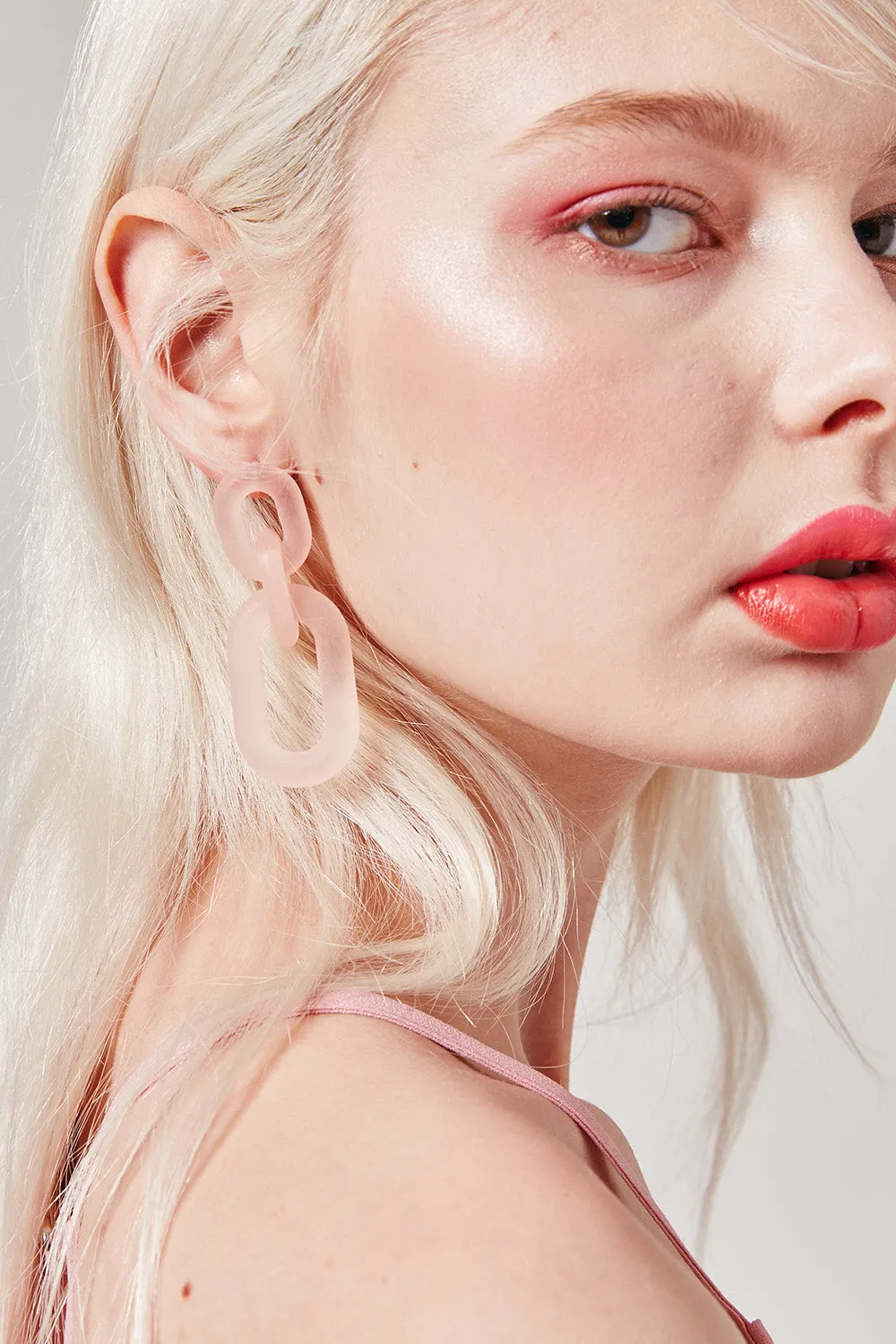 Translucent Link Chain Earrings