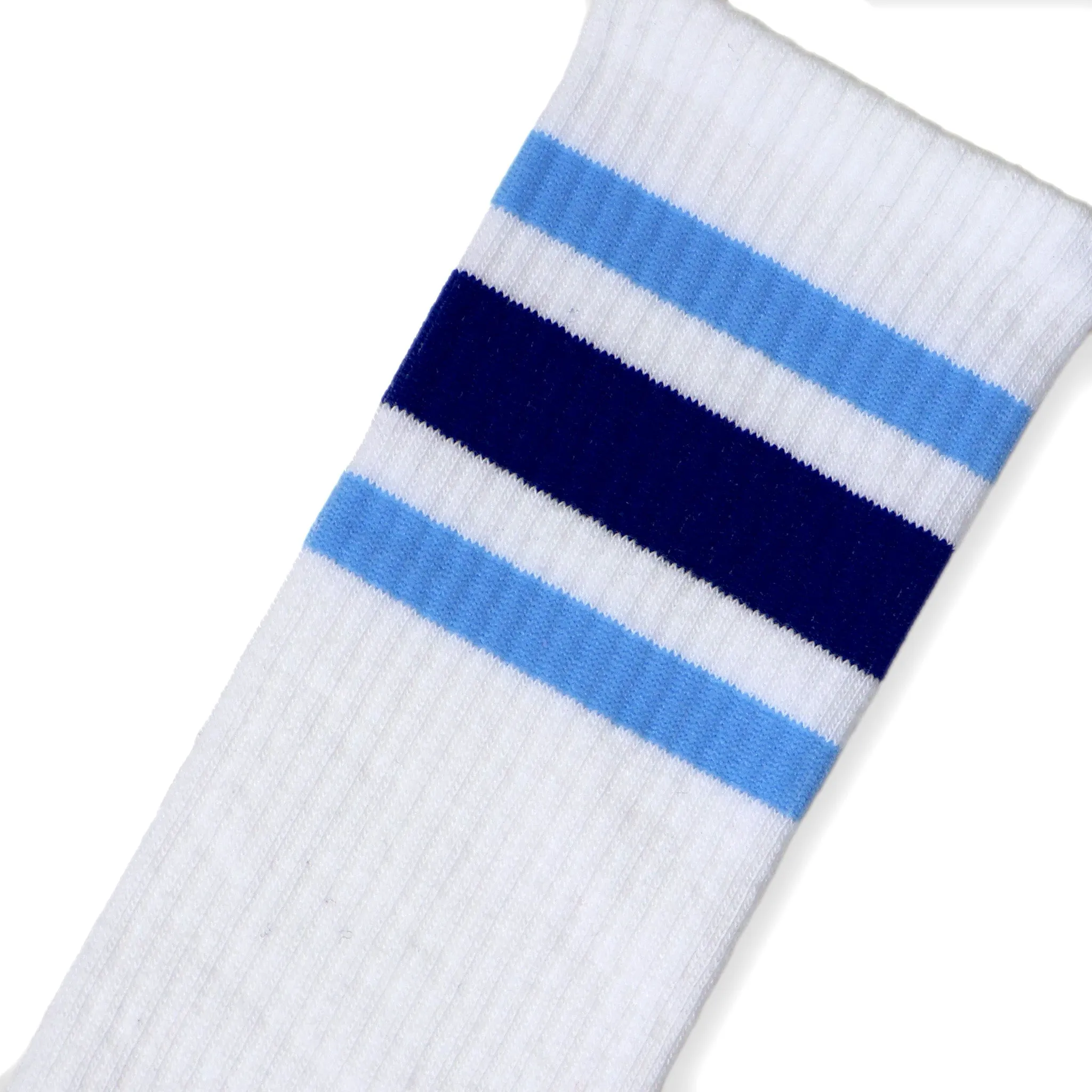 True Knee High Socks | White | Blue Shades