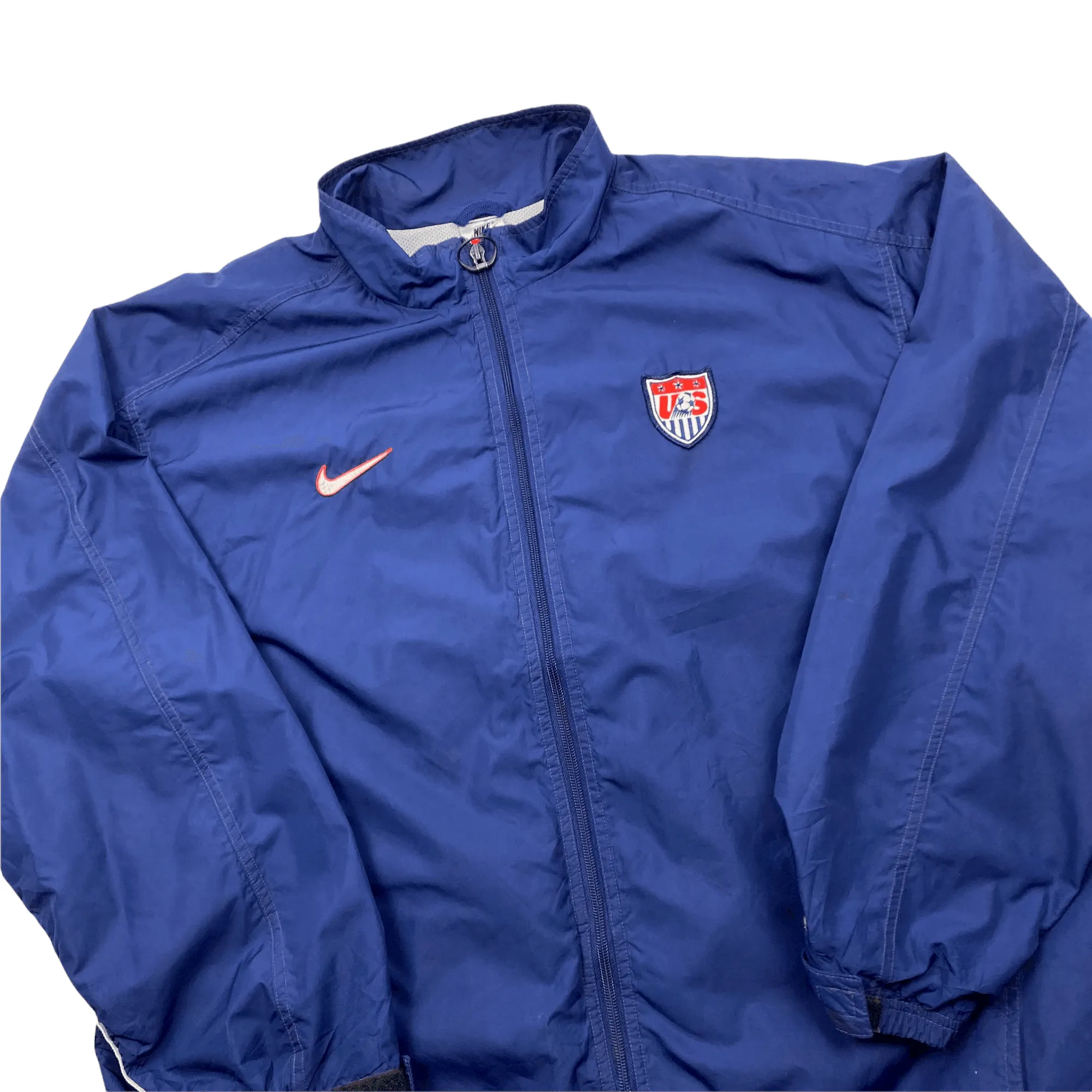 Vintage 90s Navy Blue Nike USA Football Windbreaker Jacket - Extra Large