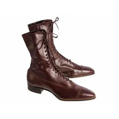 Vintage  Mahogany Leather High Lace Boots 1910 Sz 7N New In BOX Buster Brown