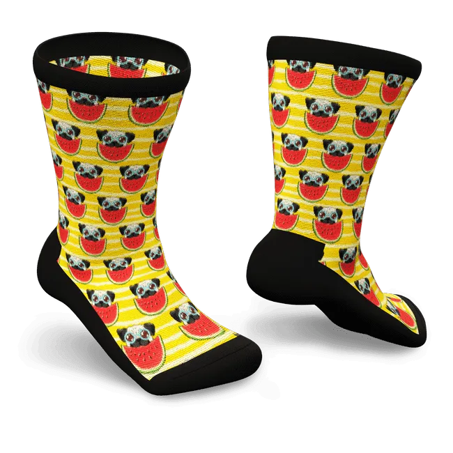 Watermelon Dogs Non-Binding Diabetic Socks