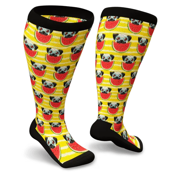 Watermelon Dogs Non-Binding Diabetic Socks