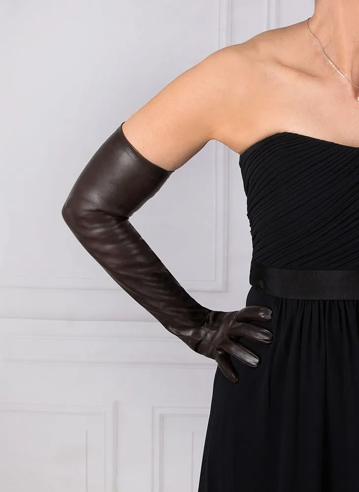 Women's Three-Point Long Opera Leather Gloves